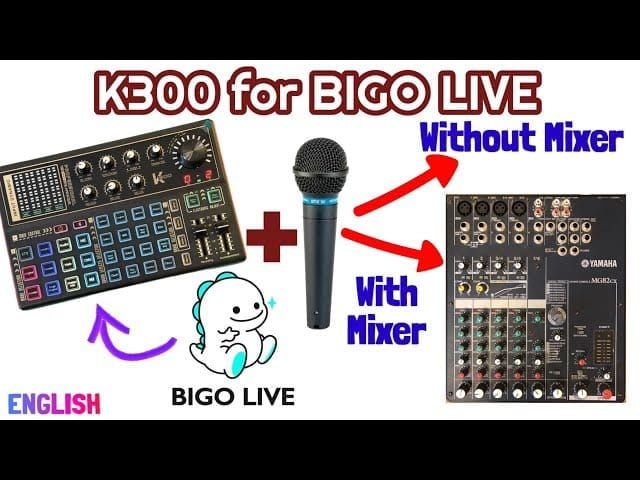ภาพหน้าจอแผงควบคุมของวีเจ Bigo Live ขณะเปิดใช้งานคิวไมค์พร้อมปุ่มสลับและการตั้งค่า
