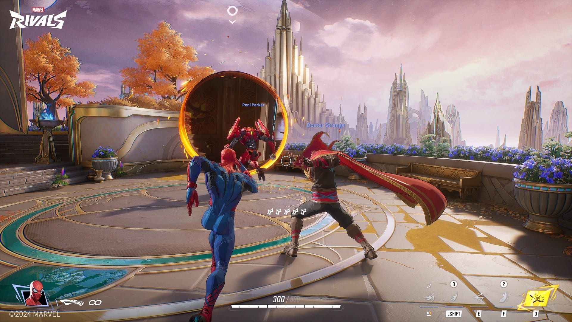 Marvel Rivals beta gameplay screenshot showing heroes in combat