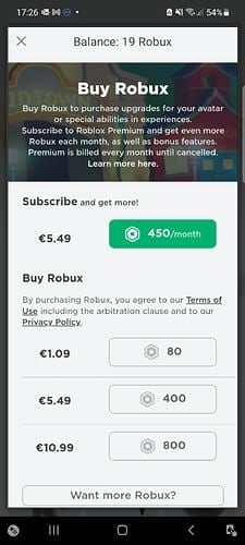 Soldul contului Roblox după răscumpărarea cardului cadou