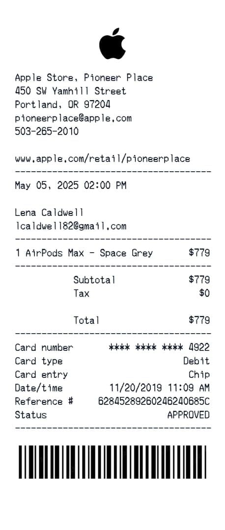 Apple App Store purchase history screenshot for Likee showing invoice number starting with M