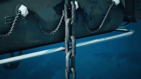 Clipe animado de um jogador mergulhando até um navio naufragado em Once Human Isles of Abyss