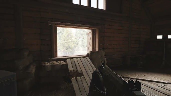 Arena Breakout Mobile एयरपोर्ट लॉकडाउन की दूसरी मंजिल पर स्टेबल्स सेफ लोकेशन का स्क्रीनशॉट