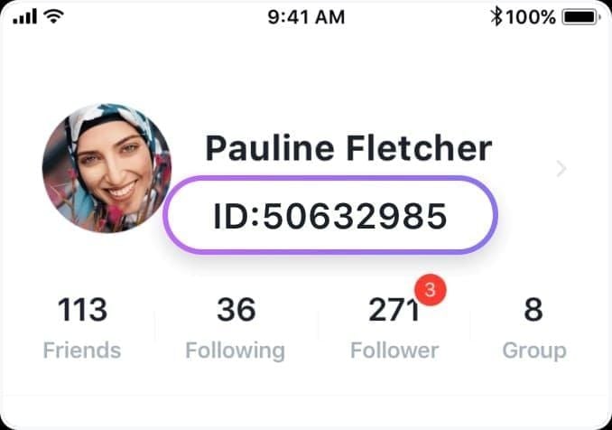 Tangkapan layar aplikasi MICO Live pada profil dengan pengaturan UID dan wilayah untuk verifikasi
