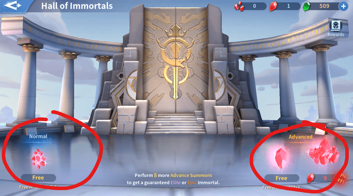 Infinity Kingdom Hall of Immortals Philosopher Stone summon altar