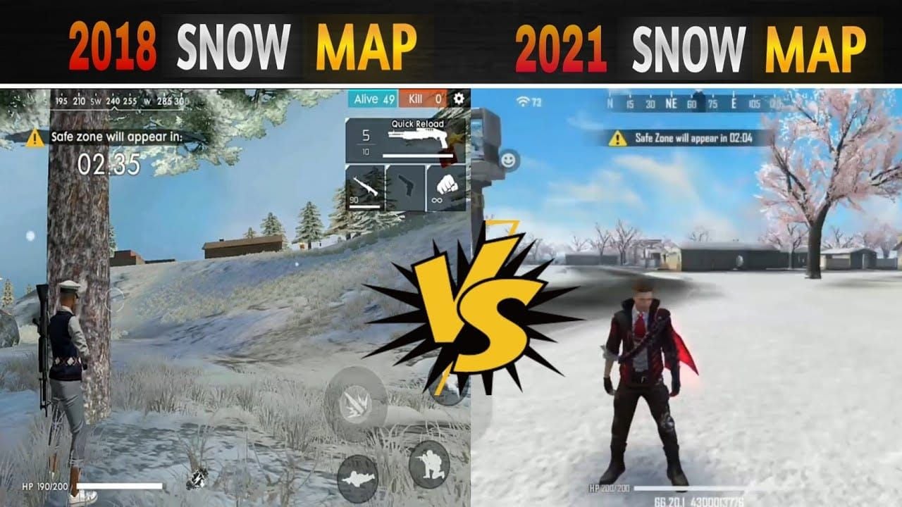 Free Fire 百慕大地图,显示冬境梦境传送门和最佳着陆路线