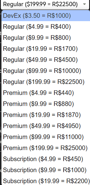 Antarmuka kalkulator nilai Robux Roblox interaktif