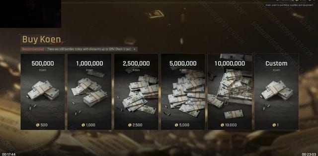 कोएन सिक्के, बॉन्ड्स और हीरे प्रदर्शित करता Arena Breakout मुद्रा इंटरफ़ेस