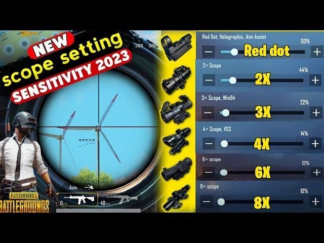 PUBG Mobile gameplay screenshot showing 3x scope view during mid-range combat