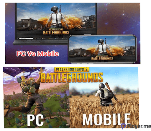 PUBG Mobile cross-platform compatibility diagram showing iOS and Android integration with PC/console separation