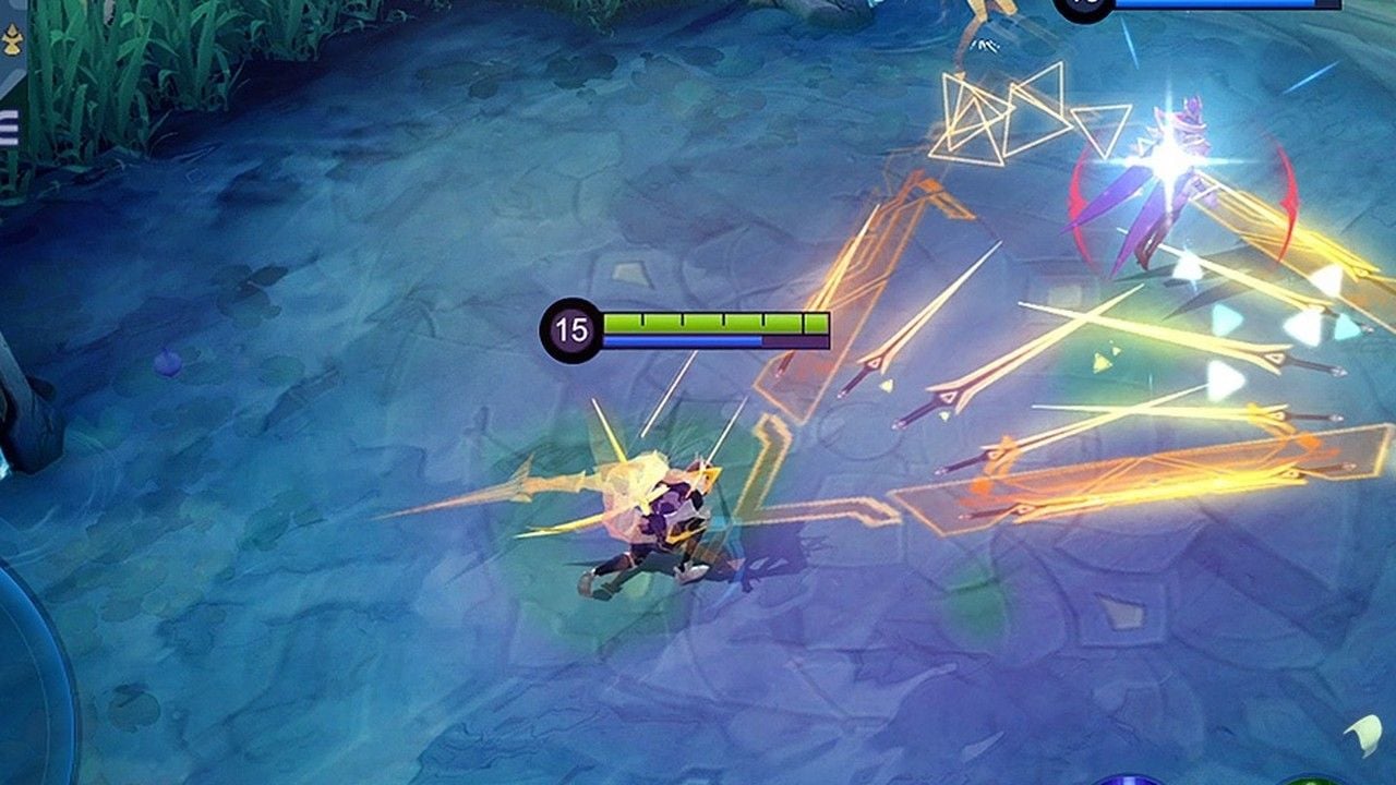 Mobile Legends 刺客 HUD，配備固定搖桿與目標英雄鎖定