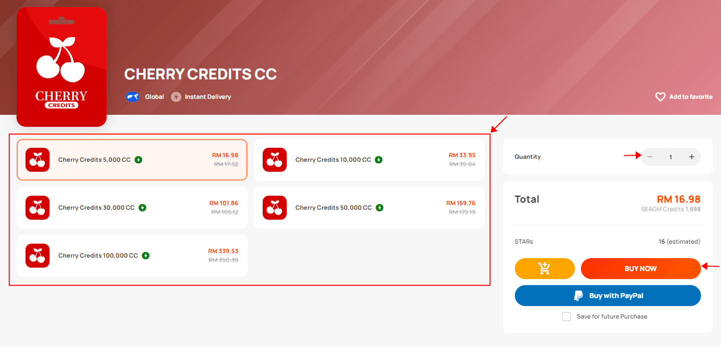 How to recharge Cherry Credits CC