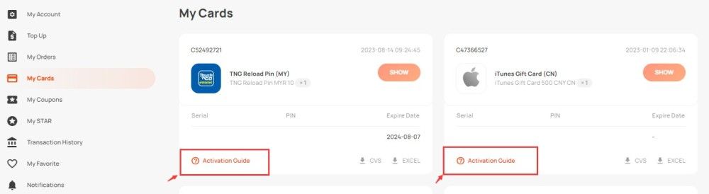 How to recharge KALEOZ Gift Card (CN)
