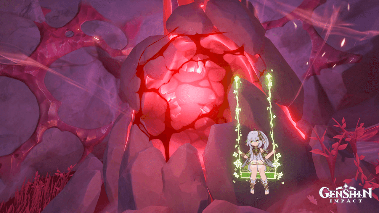 قلب دورين الضخم النابض في الغرفة تحت الأرض في سباين التنين في جينشين إمباكت