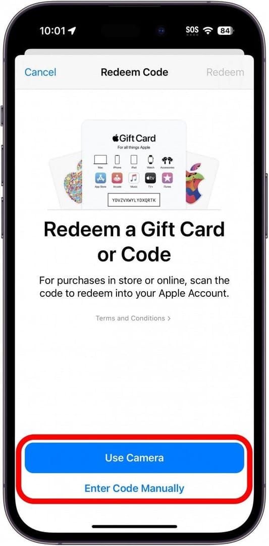 Antarmuka penukaran App Store untuk Kartu Hadiah Apple
