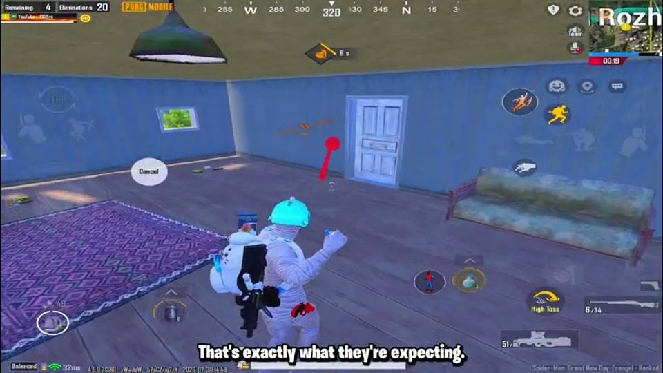 PUBG Mobile Spider-Man event tip grenade through house window