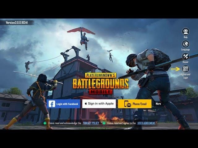PUBG Mobile लॉगिन त्रुटि कोड स्क्रीनशॉट