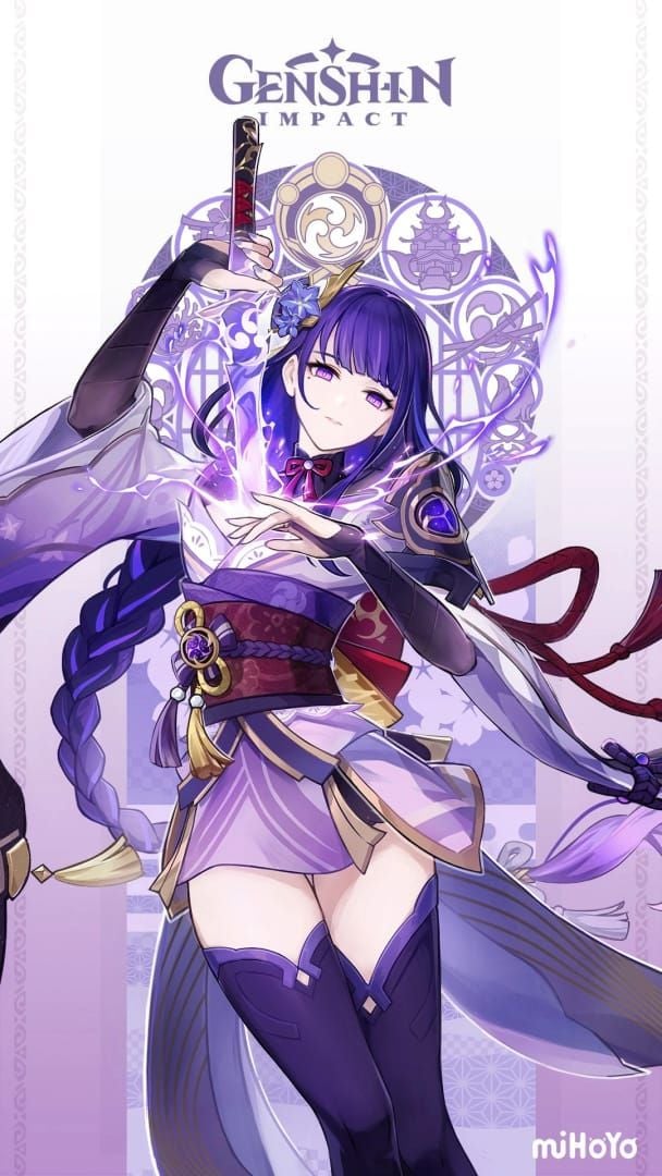 صورة فنية رسمية لشخصية رايدن شوغون من Genshin Impact