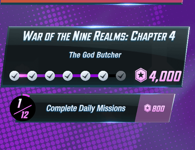 Marvel Snap seasonal chapter interface displaying mission objectives