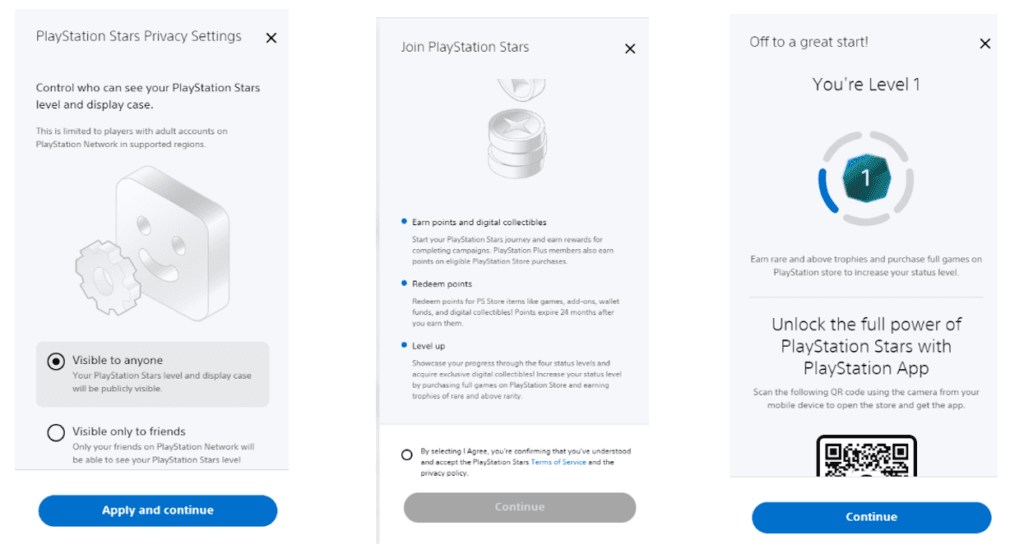 PlayStation App rewards catalog showing point balance