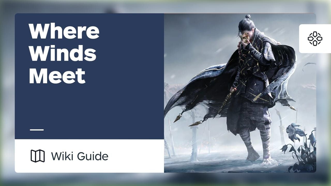 Where Winds Meet in-game main menu and settings gear icon screenshot