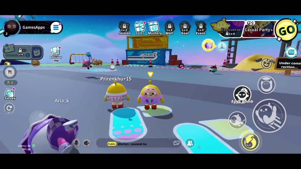 フレンド支援で目玉報酬チケットを獲得できるEggy Partyの支援インターフェース