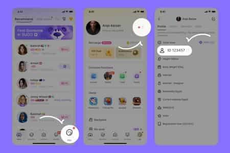 SUGO Online Chat Party room launch interface with sign-up and topics