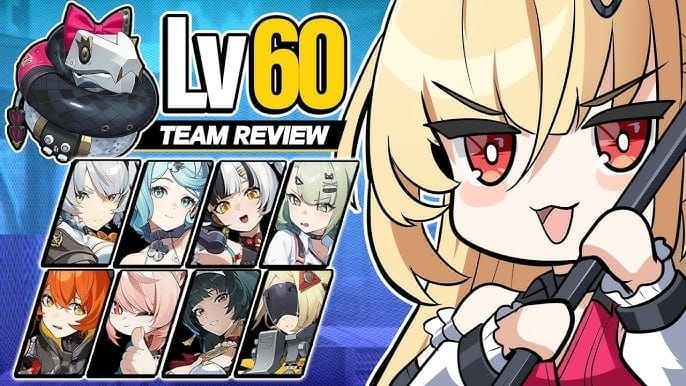 Zrzut ekranu z poradnika do Zenless Zone Zero przedstawiający skład Cissii z Sunną i Piper