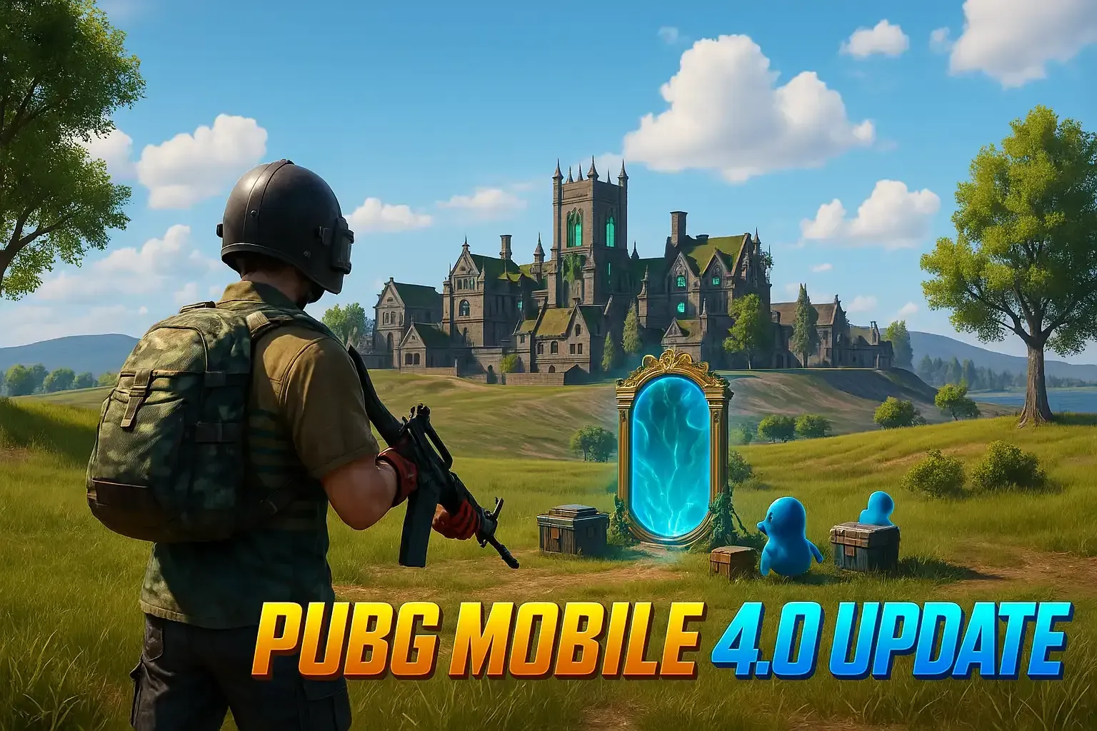 Interior view of Magic Mirror Castle botanical gardens in PUBG Mobile 4.0