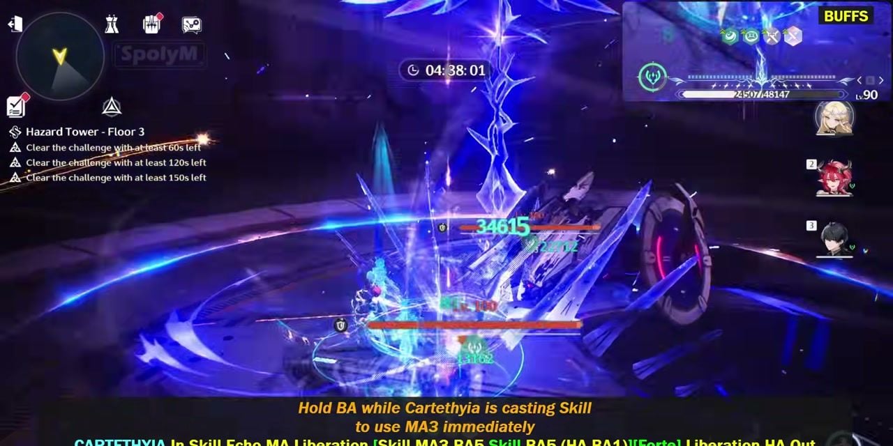 Wuthering Waves Tower of Adversity Hazard Floor 3 rotace s Cartethyia
