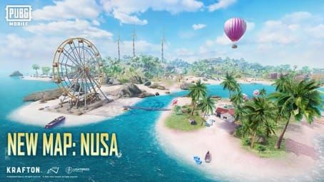 PUBG Mobile Erangel 4.0 海濱公園概覽，顯示摩天輪和嘉年華建築