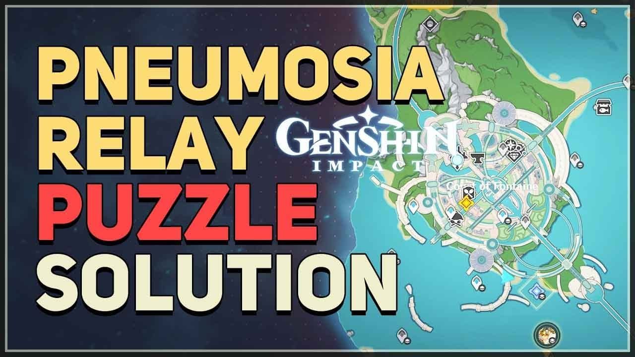 Mechanismus hádanky Pneumosia Relé v Genshin Impact ukazující vyvažování energie