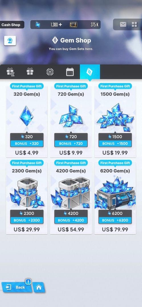 Goddess of Victory: Nikke in-game currency interface showing Charged Gems and Free Gems
