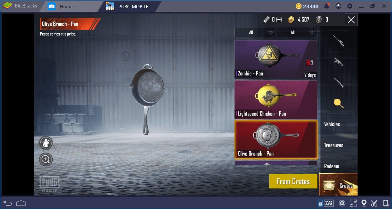 ภาพสกรีนช็อตในเกมกิ่งบนสุดของต้นไม้ศักดิ์สิทธิ์ PUBG Mobile v4.2 พร้อมอุปกรณ์เลเวล 3 และจุดเกิดปืน AR