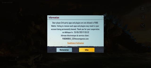 PUBG Mobile screenshot showing a player being eliminated by third-party during combat