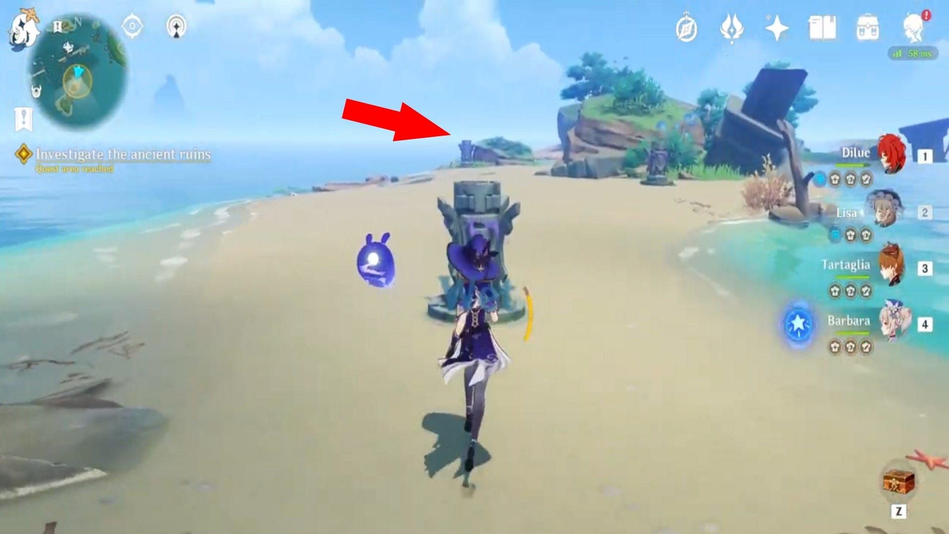 Panduan teka-teki Lunoculus Runtuhan Bulan Genshin Impact menunjukkan fasa waxing crescent hingga last quarter