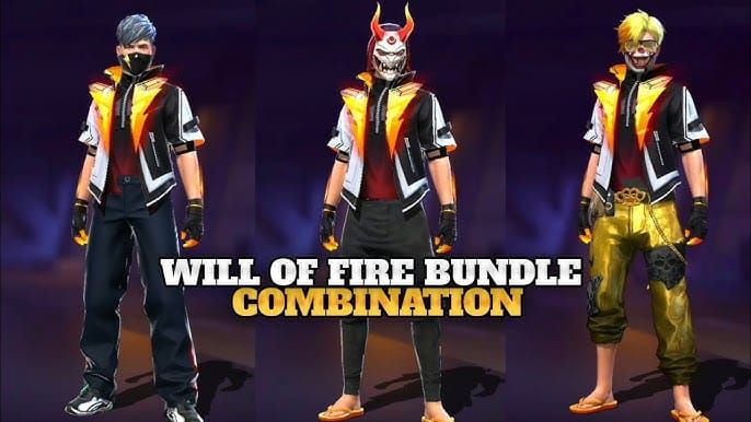Muestra del bundle de personaje Voluntad de Fuego de Free Fire