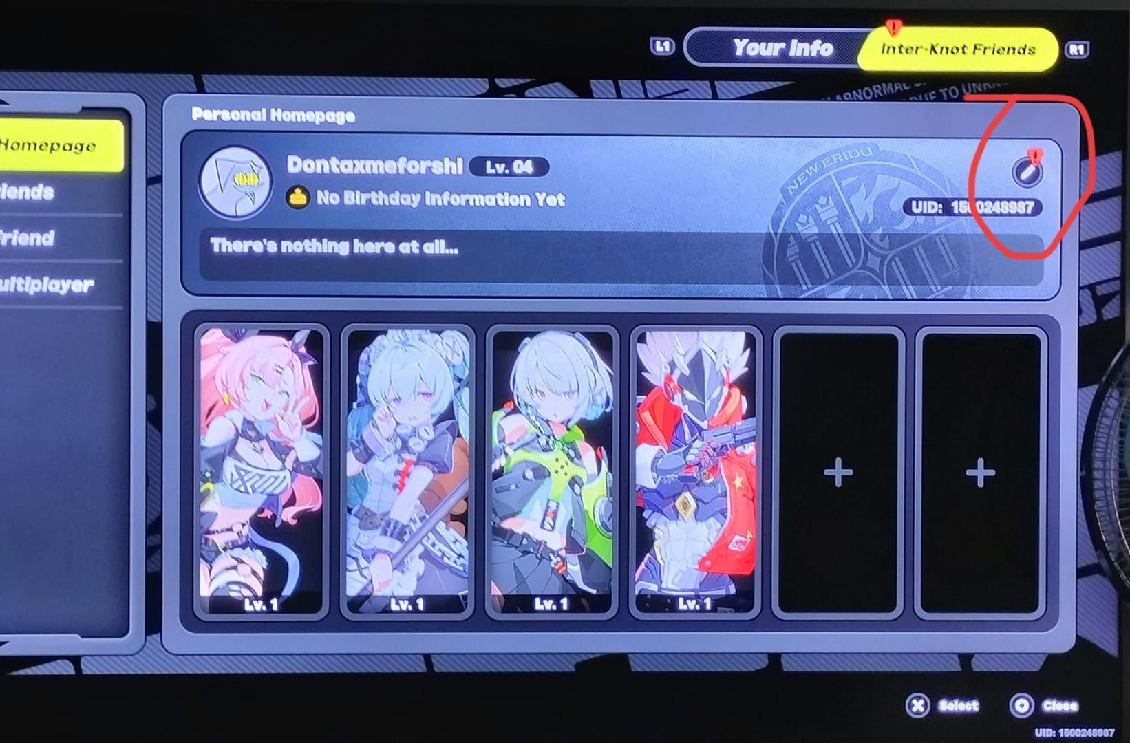 Zenless Zone Zero friends list and multiplayer invitation interface