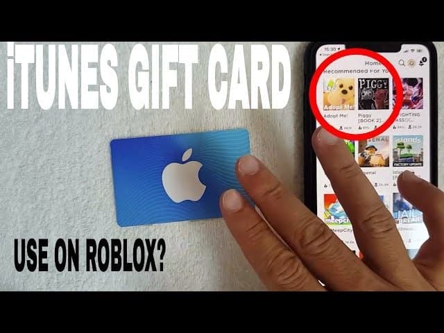 Robux 구매를 위한 Apple 기프트 카드 잔액이 표시된 Roblox 상점 스크린샷