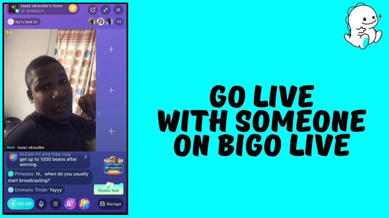 Bigo Live multi-guest room showing multiple streamers in collaborative session