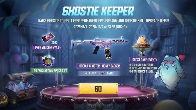 PUBG Mobile 고스티 동반자 업그레이드 인터페이스에 스킬 진행 및 고스트 에센스 요구 사항이 표시됨