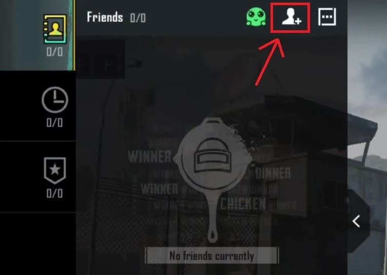 PUBG Mobile friend system interface showing Add Friend section