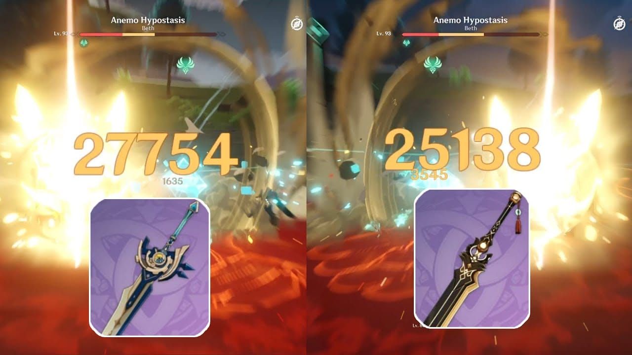 Prototype Archaic and Whiteblind craftable weapons from Genshin Impact