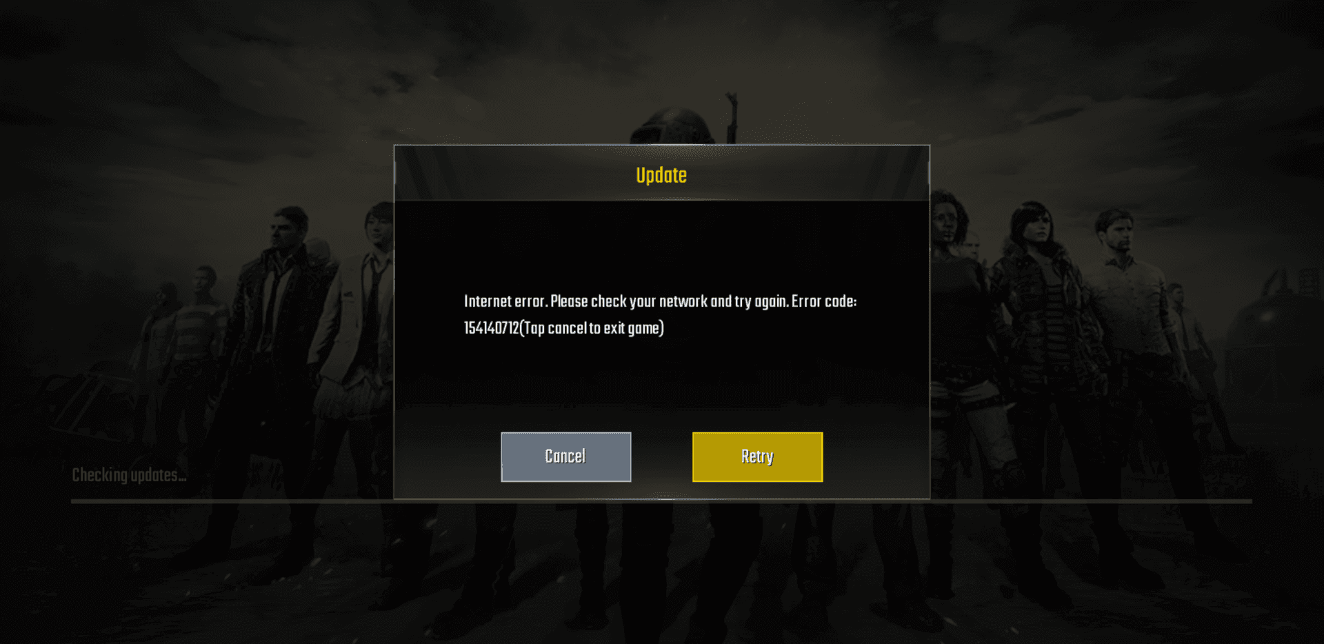 Halaman redeem PUBG Mobile menunjukkan pesan kesalahan umum