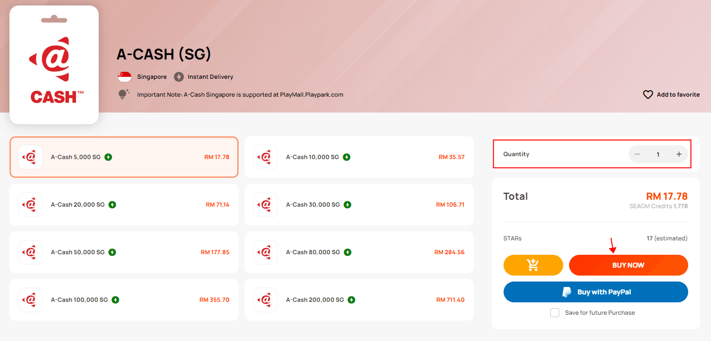 How to recharge A-Cash (SG)
