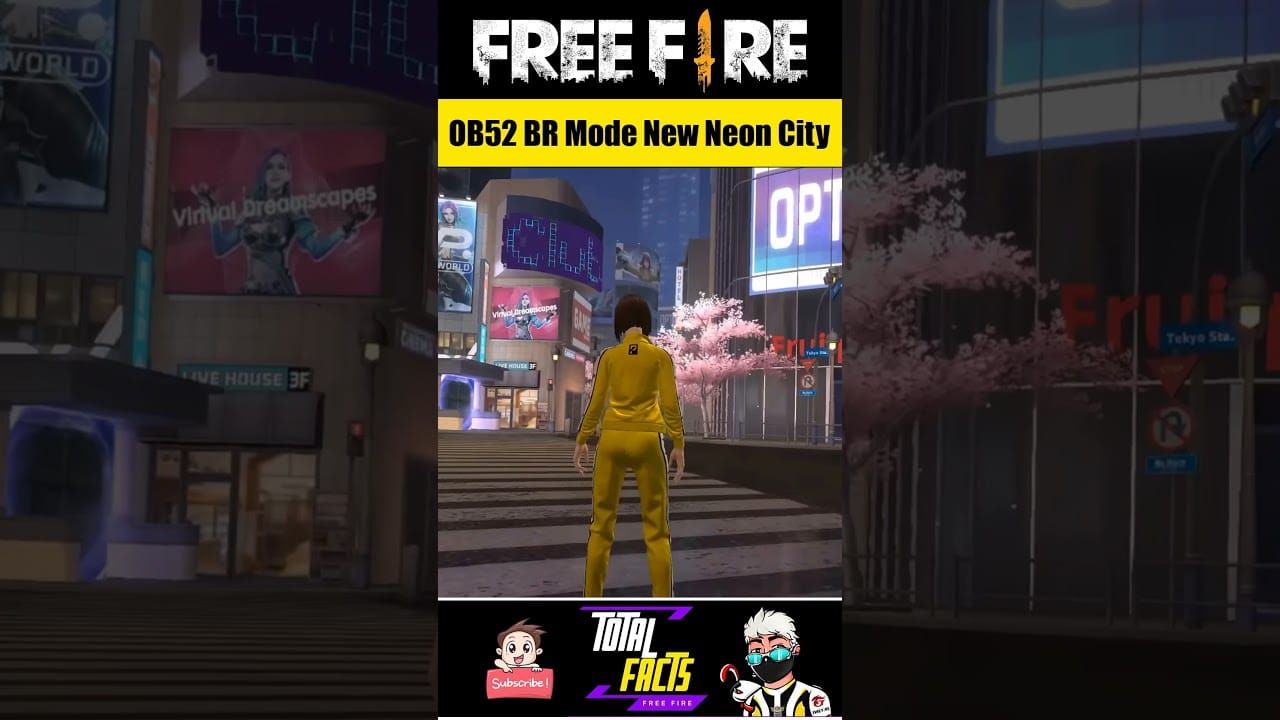 फ्री फायर नियॉन सिटी मैप जिसमें रिफ्ट पोर्टल, लूट क्षेत्र और सुरक्षित ड्रॉप ज़ोन दिखाए गए हैं