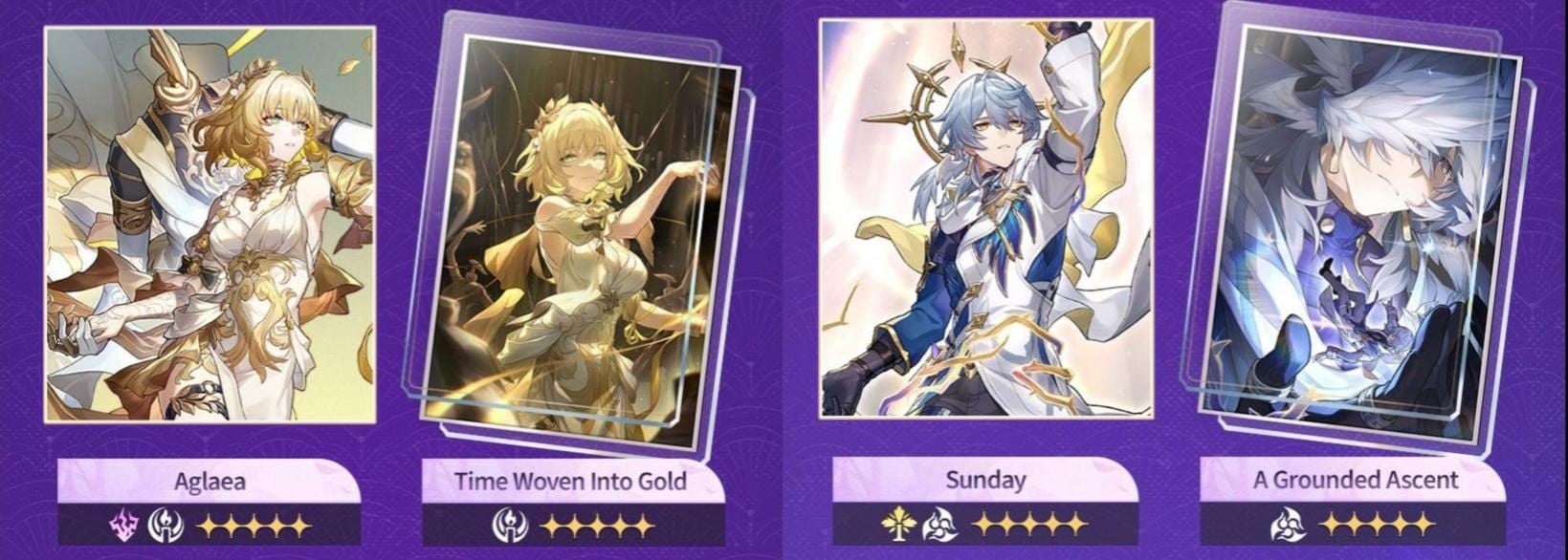 Comparação entre os personagens Sunday e Aglaea em Honkai Star Rail