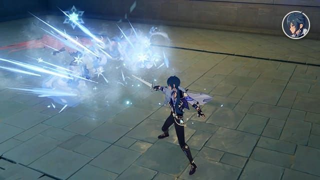 Tangkapan skrin Genshin Impact menunjukkan penunjuk visual Lunar Shield dan Moondrift