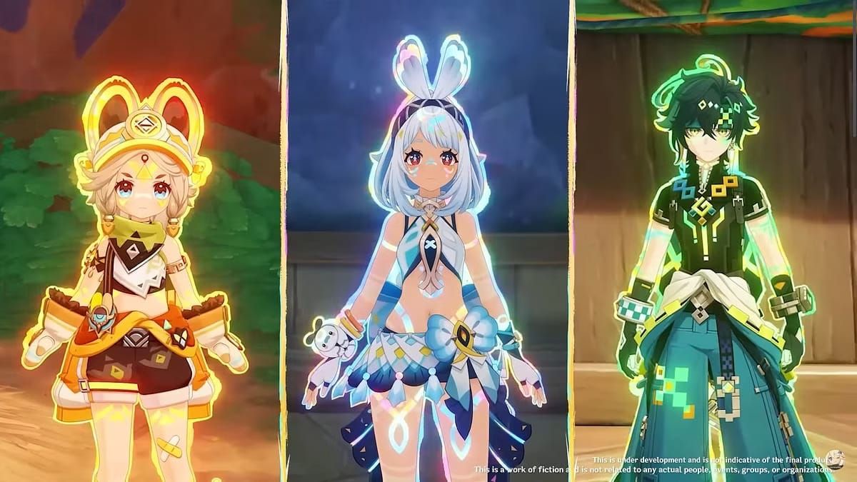 Natlan character in Nightsoul's Blessing state with glowing effect in Genshin Impact