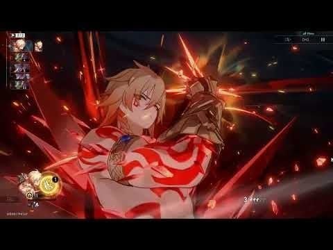 Status Vendetta Mydei di Honkai Star Rail yang menunjukkan bentuk pertarungan penskalaan HP yang ditingkatkan