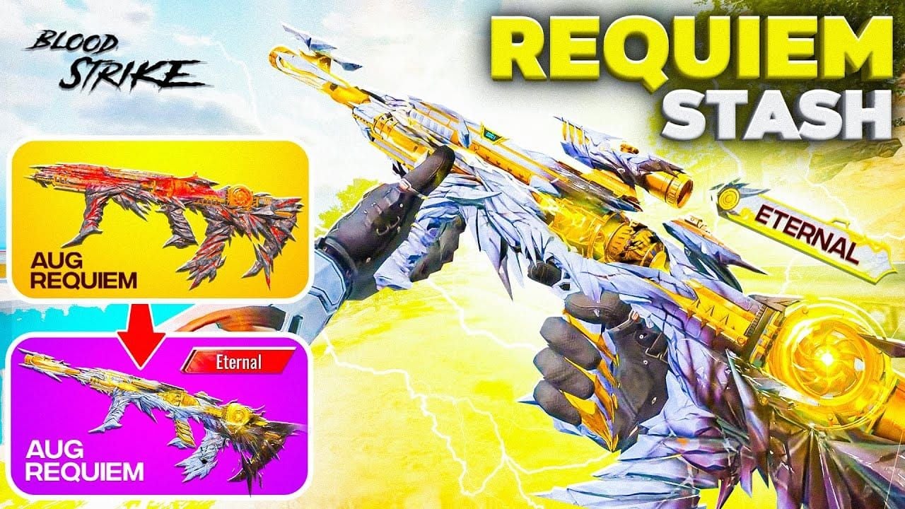 Perbandingan skin Blood Strike AUG Riptide EVO dengan kosmetik AUG lainnya